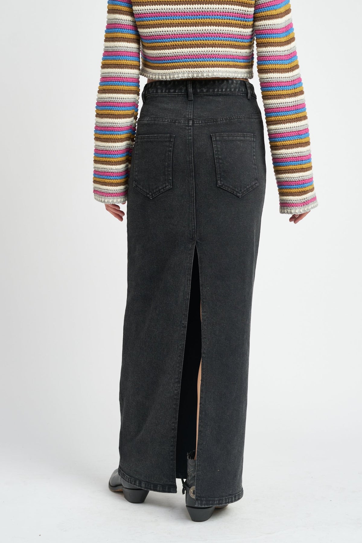 Maxi Denim Pencil Skirt - Melie Bianco