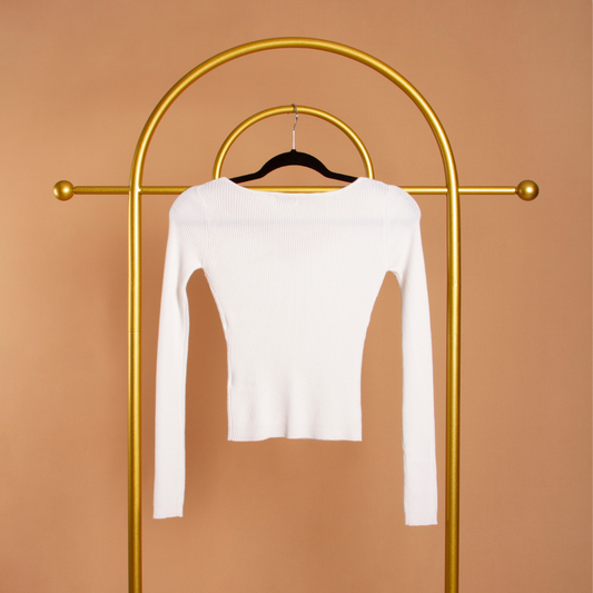 Off Shoulder Knit Cardigan - Melie Bianco
