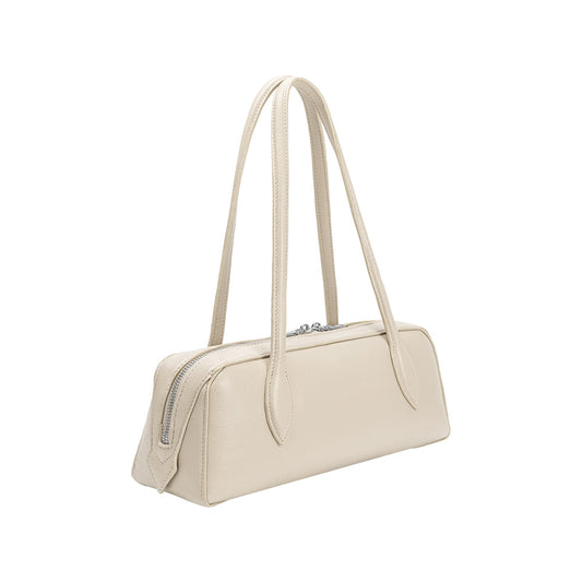 Ivory Serafina Recycled Vegan Leather Shoulder Bag - Melie Bianco