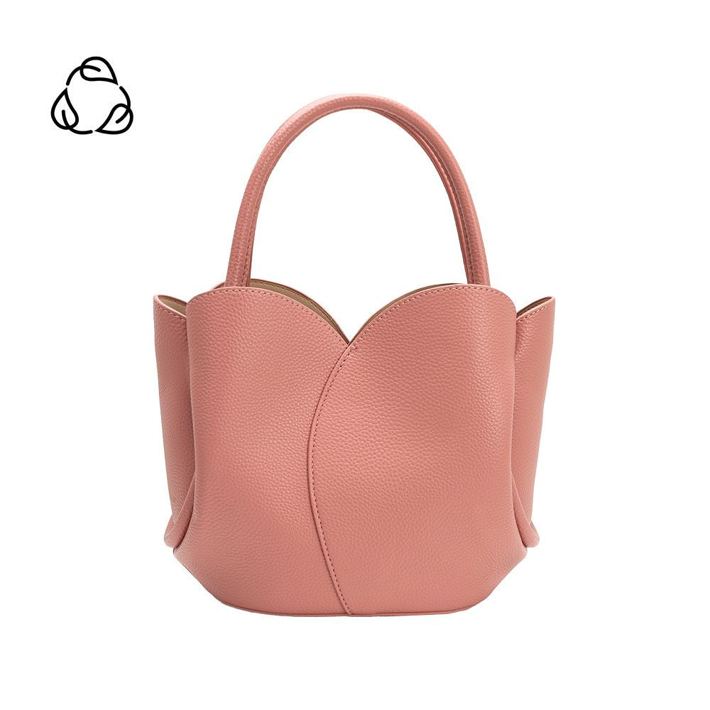 Rose Tulip Recycled Vegan Leather Crossbody Top Handle Bag - Melie Bianco