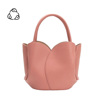 Rose Tulip Recycled Vegan Leather Crossbody Top Handle Bag - Melie Bianco