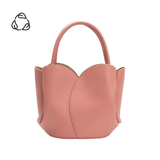 Rose Tulip Recycled Vegan Leather Crossbody Top Handle Bag - Melie Bianco