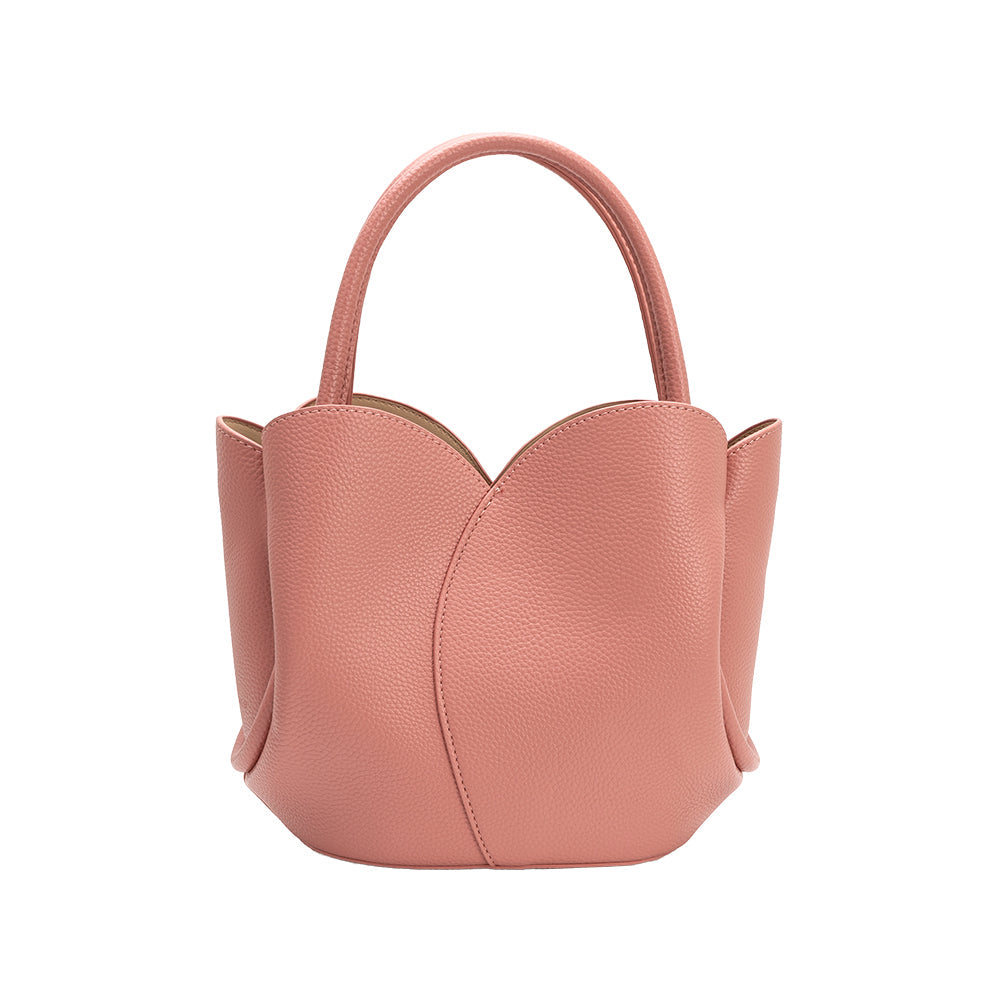 Rose Tulip Recycled Vegan Leather Crossbody Top Handle Bag - Melie Bianco