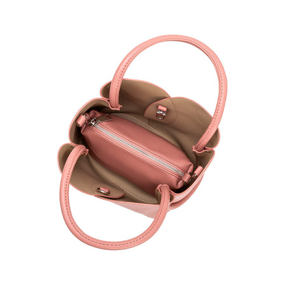 Rose Tulip Recycled Vegan Leather Crossbody Top Handle Bag - Melie Bianco