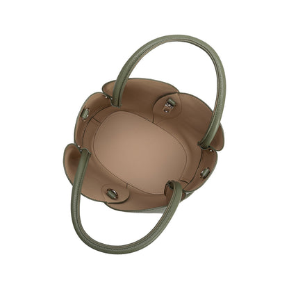 Moss Tulip Recycled Vegan Leather Crossbody Top Handle Bag - Melie Bianco