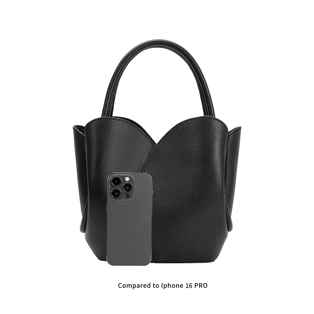 Moss Tulip Recycled Vegan Leather Crossbody Top Handle Bag - Melie Bianco