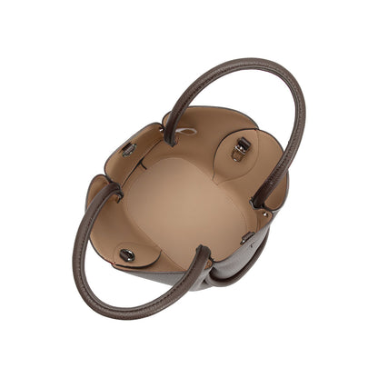 Chocolate Tulip Recycled Vegan Leather Crossbody Top Handle Bag - Melie Bianco