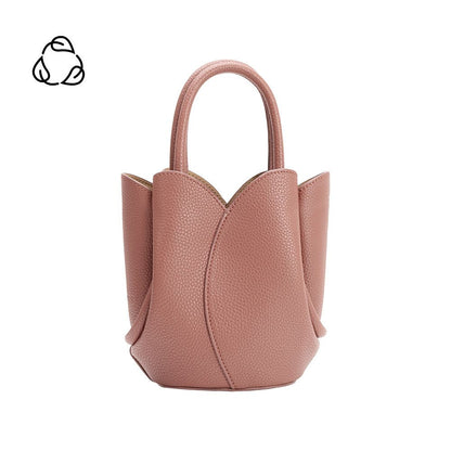 Rose Tulip Mini Recycled Vegan Leather Top Handle Bag - Melie Bianco
