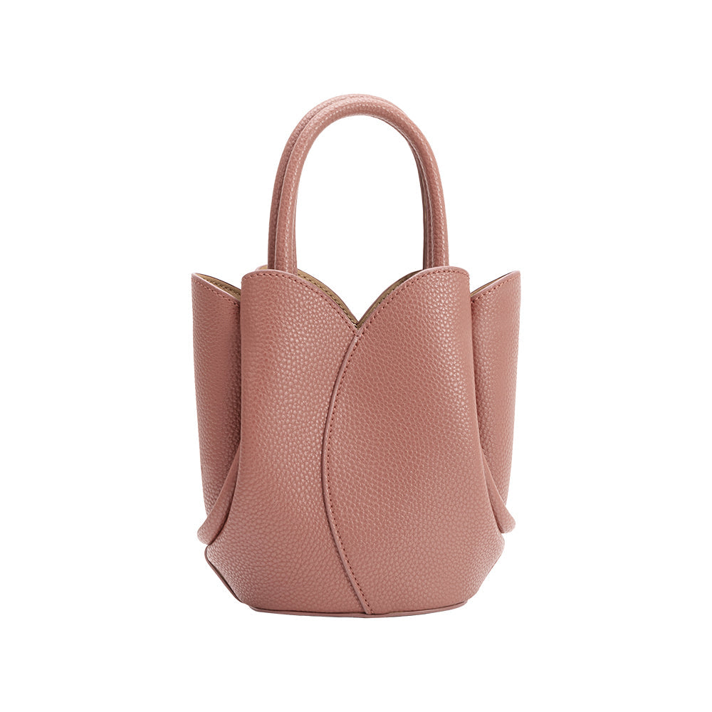 Rose Tulip Mini Recycled Vegan Leather Top Handle Bag - Melie Bianco