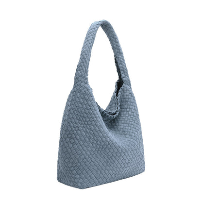 Chambray Johanna Large Recycled Vegan Suede Shoulder Bag - Melie Bianco
