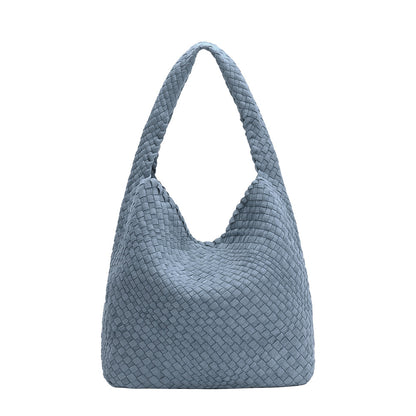 Chambray Johanna Large Recycled Vegan Suede Shoulder Bag - Melie Bianco