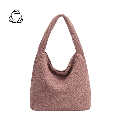 Mauve Johanna Large Recycled Vegan Suede Shoulder Bag - Melie Bianco