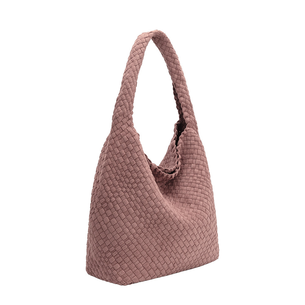 Mauve Johanna Large Recycled Vegan Suede Shoulder Bag - Melie Bianco