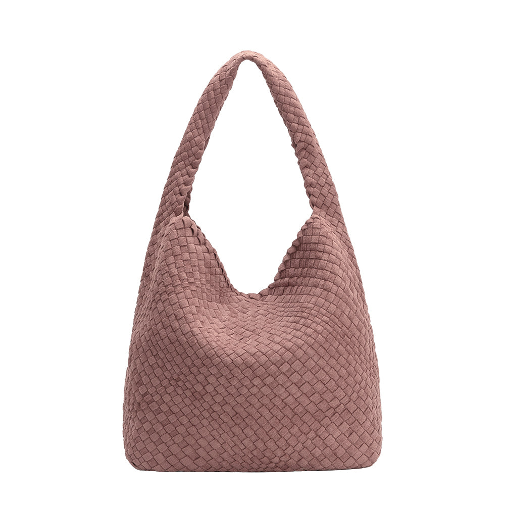 Mauve Johanna Large Recycled Vegan Suede Shoulder Bag - Melie Bianco