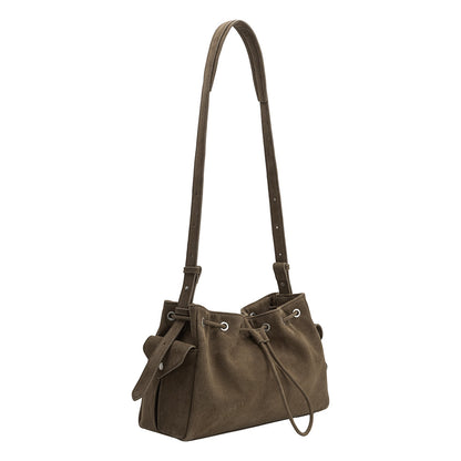 Olive Rhuby Recycled Vegan Suede Shoulder Bag - Melie Bianco