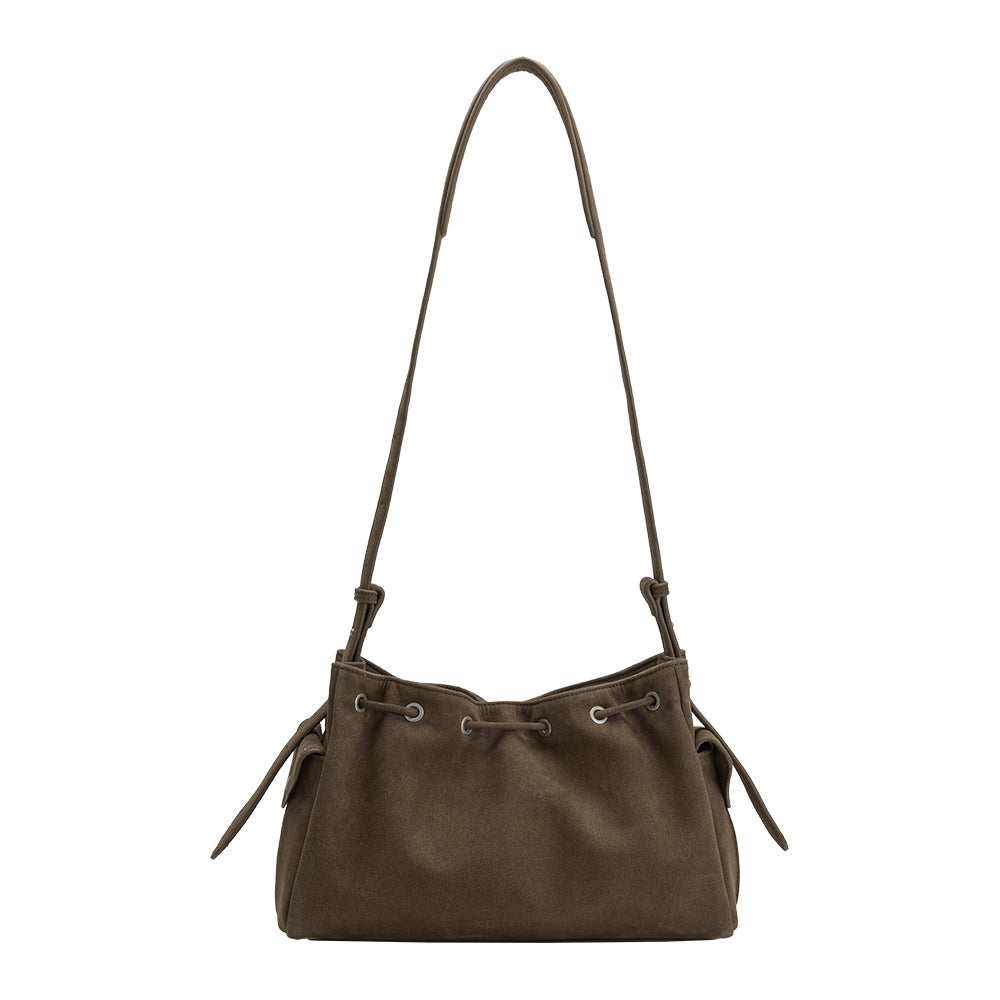 Olive Rhuby Recycled Vegan Suede Shoulder Bag - Melie Bianco