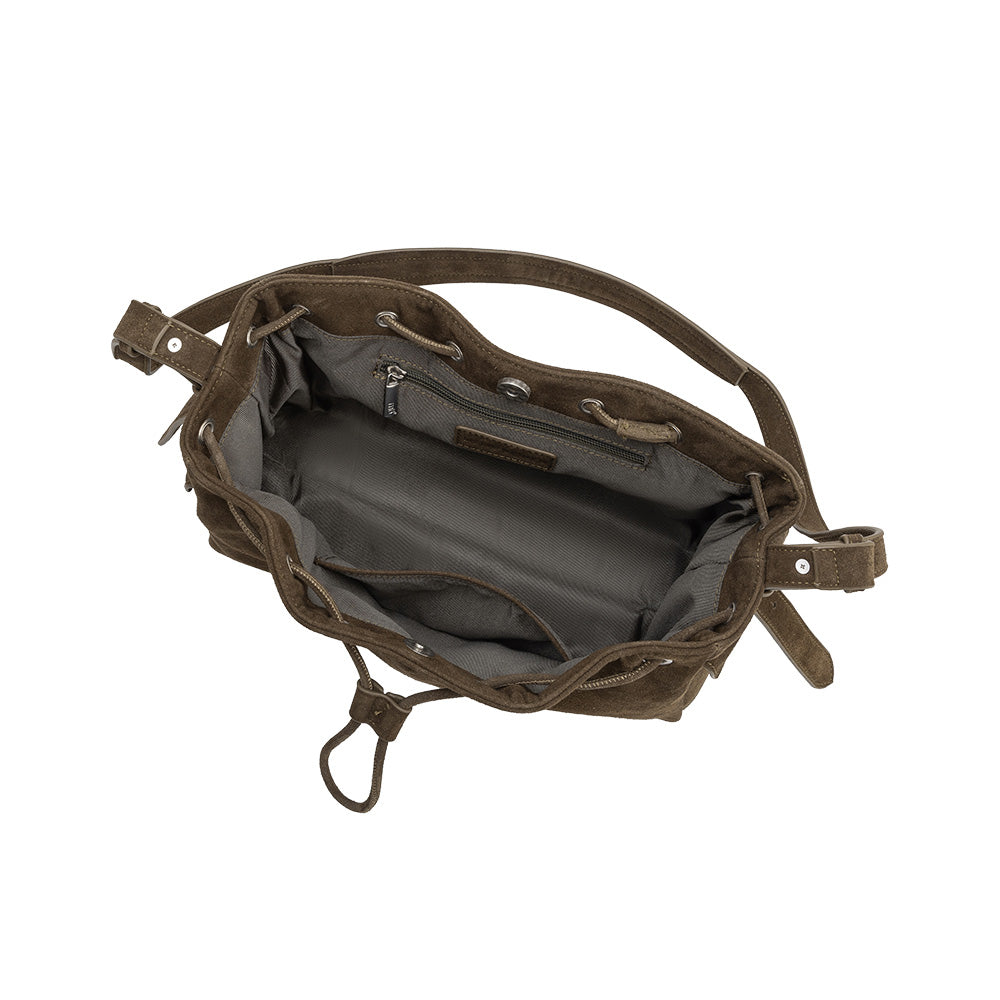 Olive Rhuby Recycled Vegan Suede Shoulder Bag - Melie Bianco