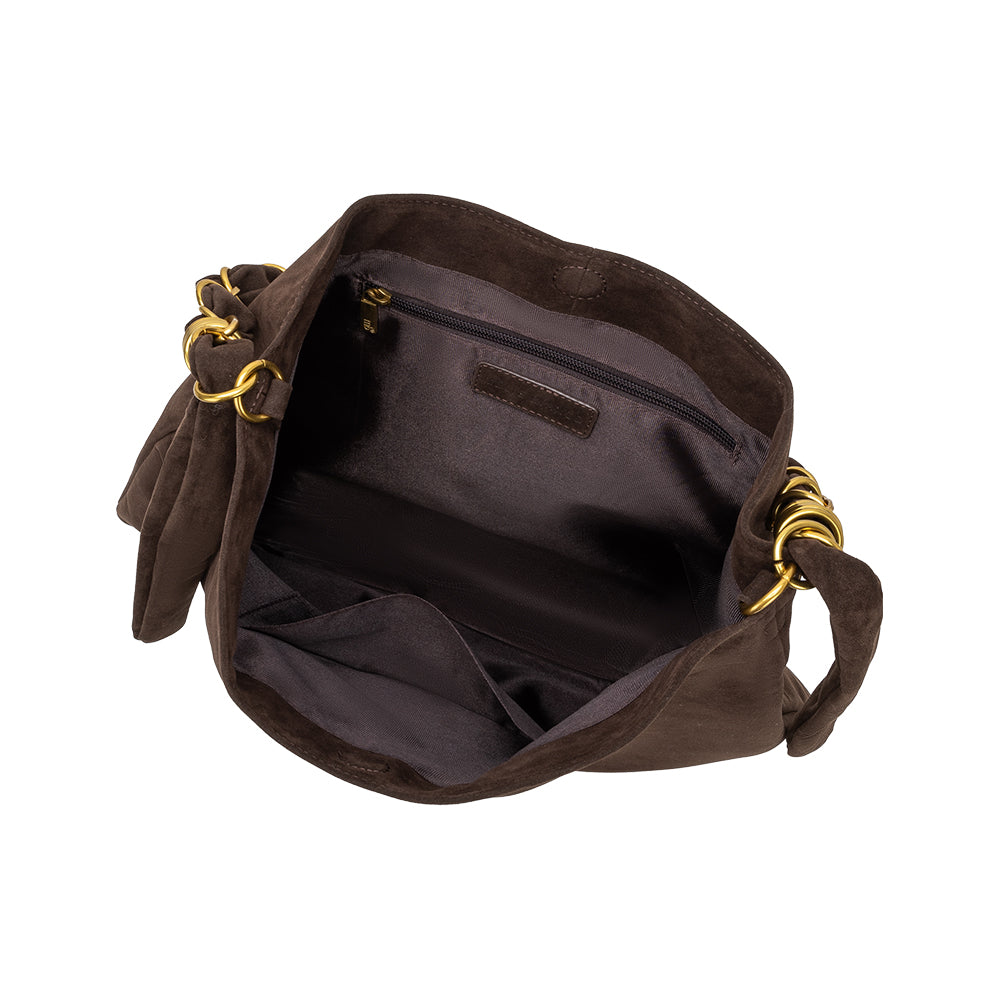 Espresso Venus Recycled Vegan Suede Tote Bag - Melie Bianco