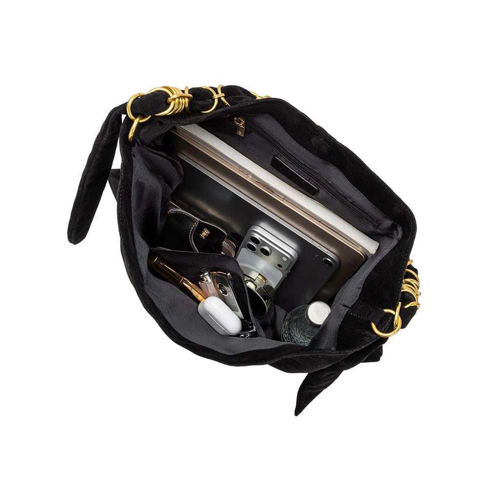Espresso Venus Recycled Vegan Suede Tote Bag - Melie Bianco