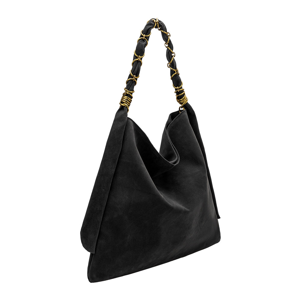 Black Venus Recycled Vegan Suede Tote Bag - Melie Bianco