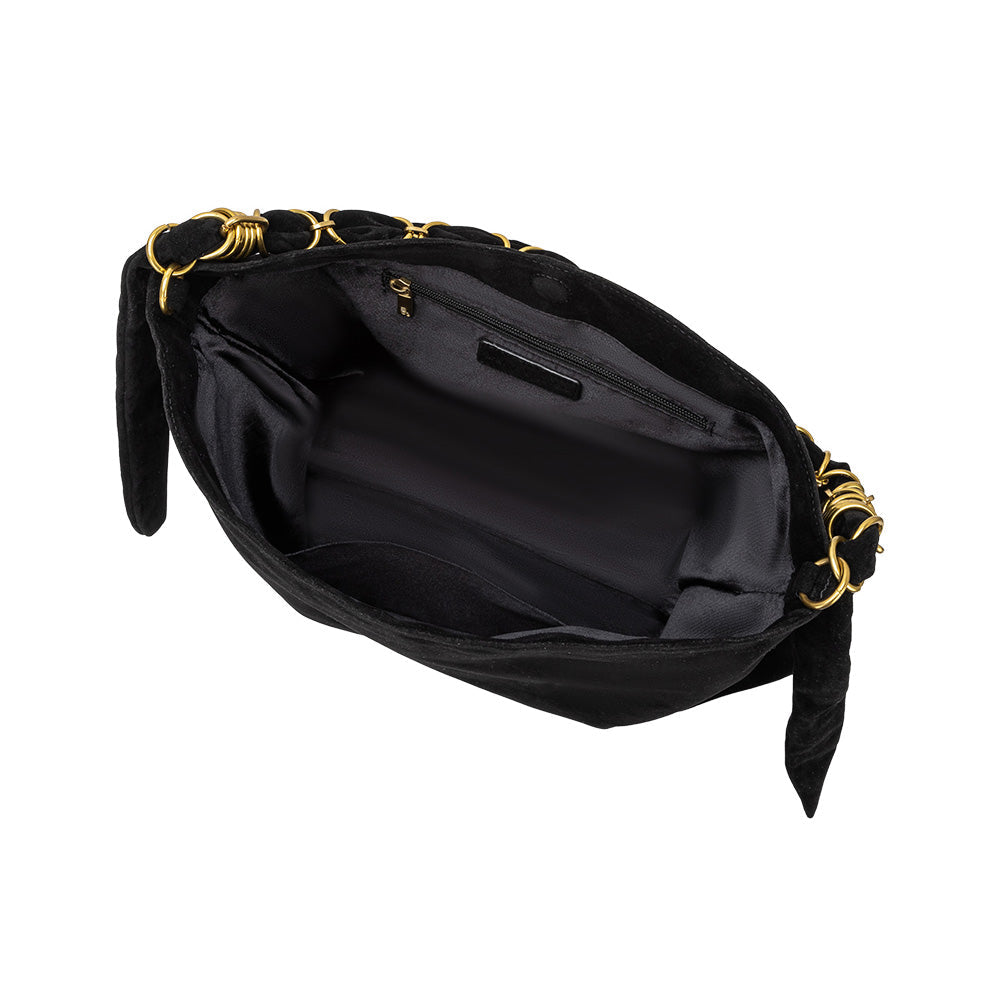 Black Venus Recycled Vegan Suede Tote Bag - Melie Bianco