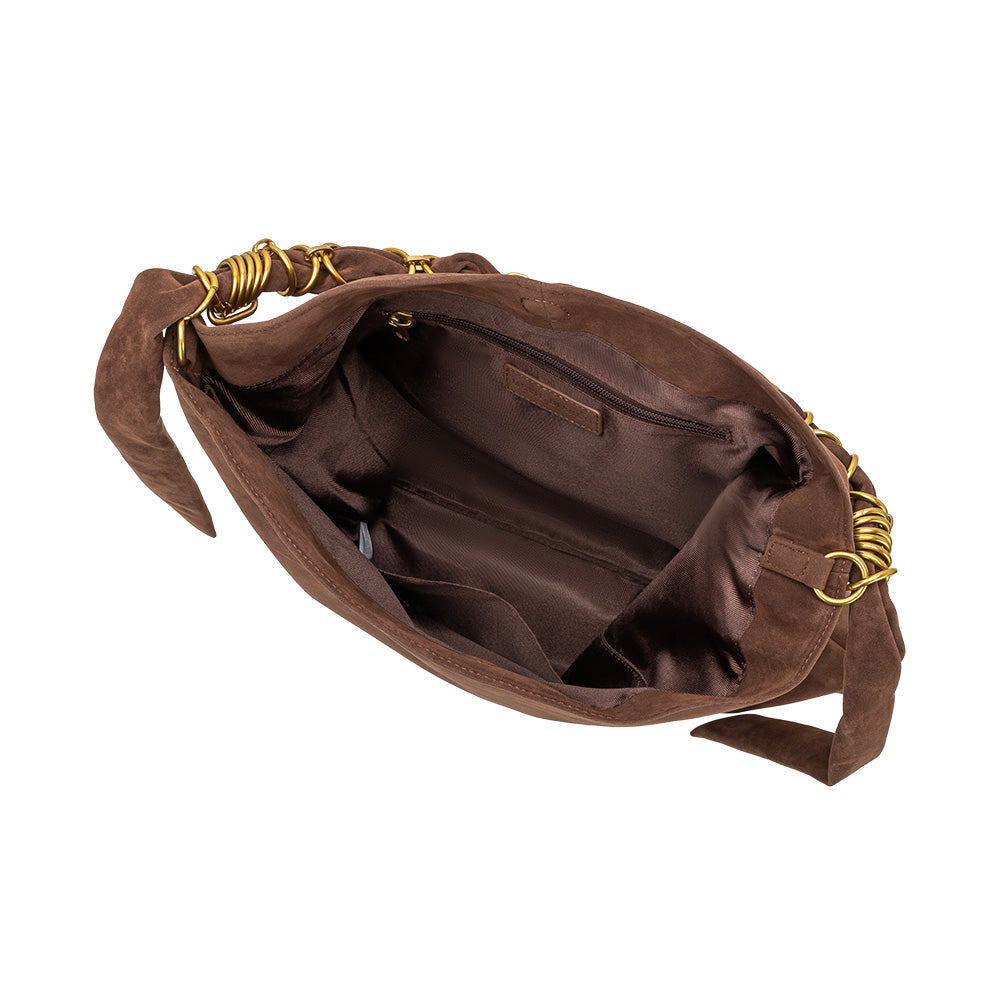 Chocolate Venus Recycled Vegan Suede Tote Bag - Melie Bianco