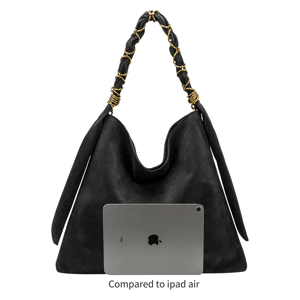 Chocolate Venus Recycled Vegan Suede Tote Bag - Melie Bianco