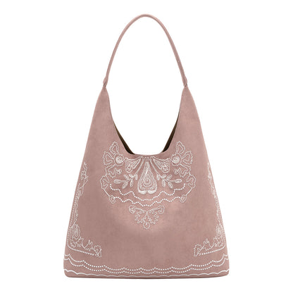Mauve Eunice Vegan Suede Tote Bag - Melie Bianco