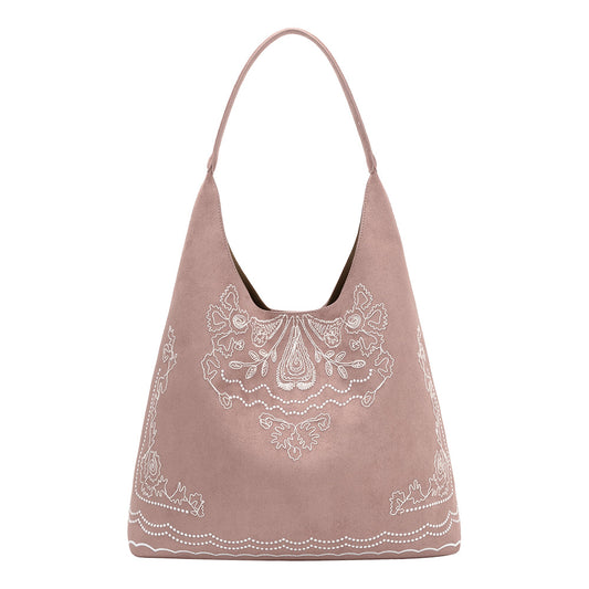 Mauve Eunice Vegan Suede Tote Bag - Melie Bianco