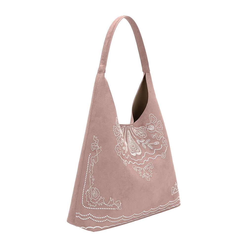 Mauve Eunice Vegan Suede Tote Bag - Melie Bianco