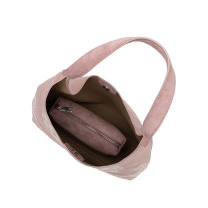 Mauve Eunice Vegan Suede Tote Bag - Melie Bianco