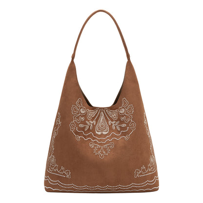 Tan Eunice Vegan Suede Tote Bag - Melie Bianco