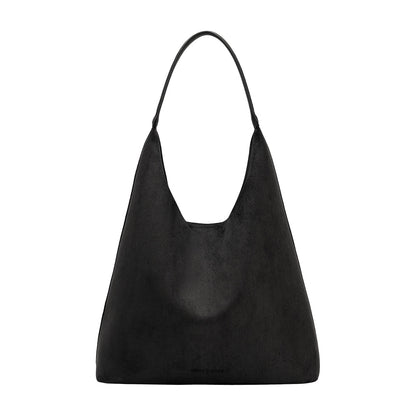 Black Eunice Vegan Suede Tote Bag - Melie Bianco