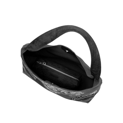 Black Eunice Vegan Suede Tote Bag - Melie Bianco