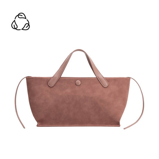 Mauve Jill Recycled Vegan Suede Leather Tote Bag - Melie Bianco