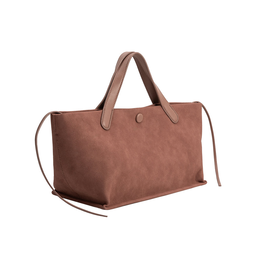 Mauve Jill Recycled Vegan Suede Leather Tote Bag - Melie Bianco