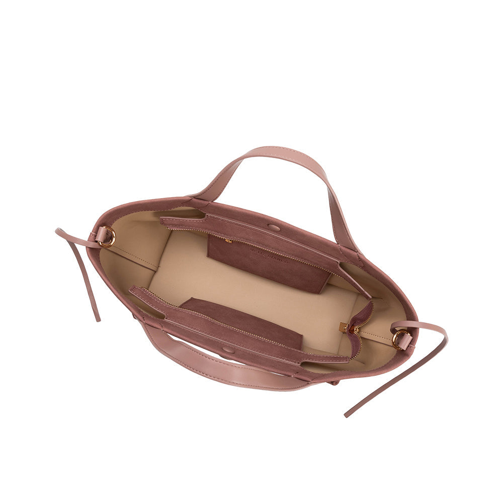 Mauve Jill Recycled Vegan Suede Leather Tote Bag - Melie Bianco
