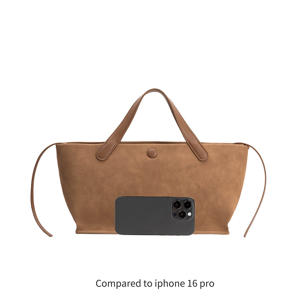 Mauve Jill Recycled Vegan Suede Leather Tote Bag - Melie Bianco