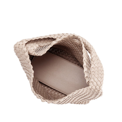 Ivory Johanna Large Recycled Vegan Leather Shoulder Bag - Melie Bianco