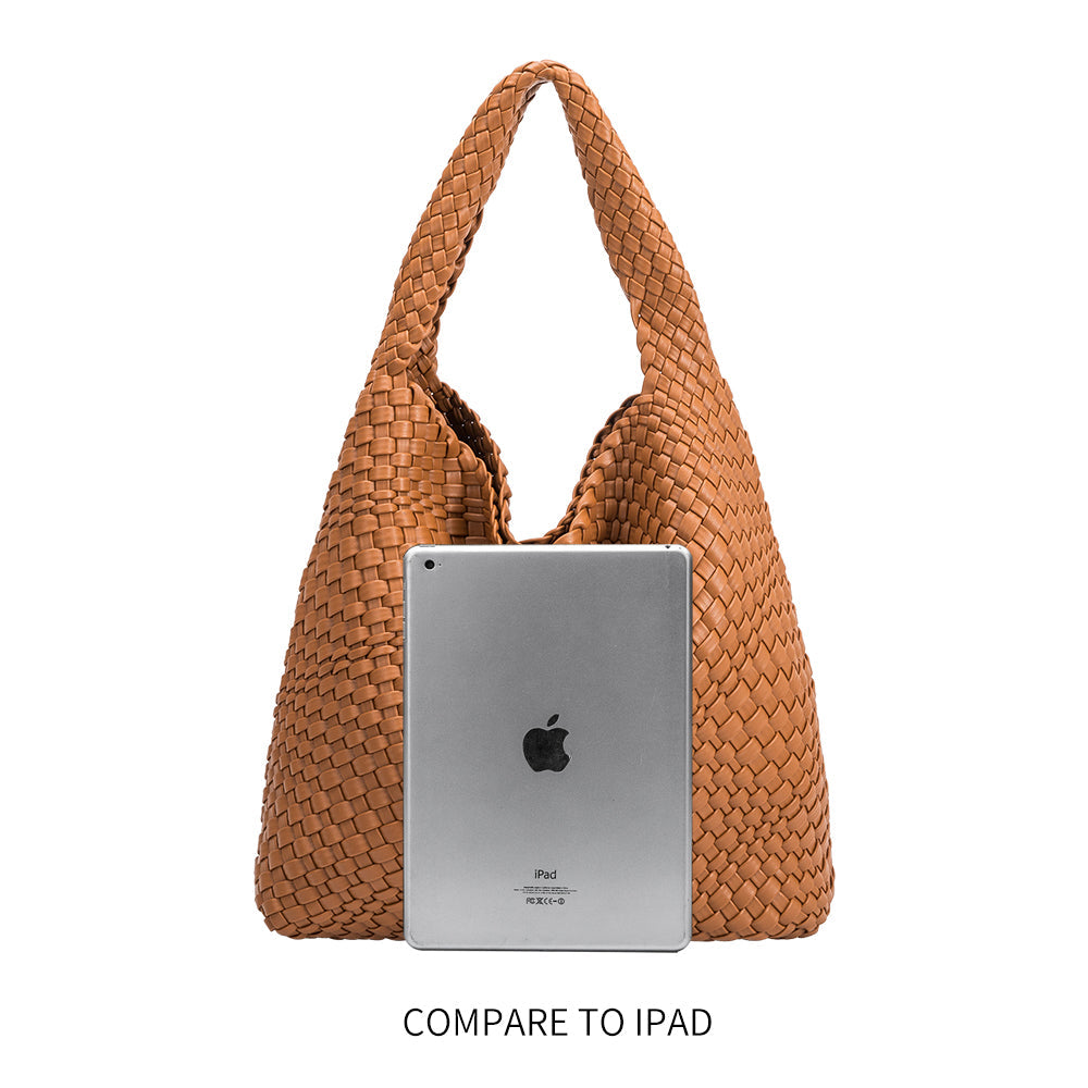 Ivory Johanna Large Recycled Vegan Leather Shoulder Bag - Melie Bianco