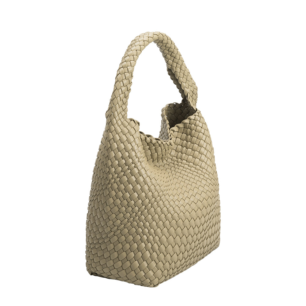 Moss Johanna Large Recycled Vegan Leather Shoulder Bag - Melie Bianco