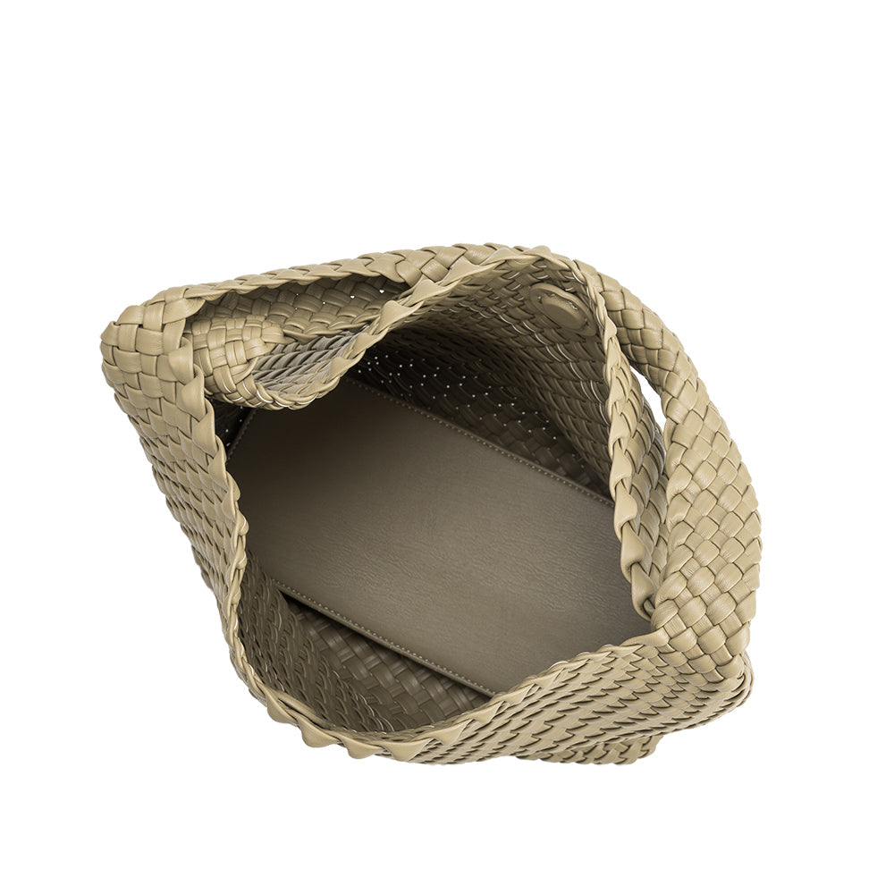 Moss Johanna Large Recycled Vegan Leather Shoulder Bag - Melie Bianco