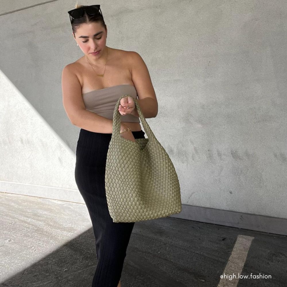 Moss Johanna Large Recycled Vegan Leather Shoulder Bag - Melie Bianco