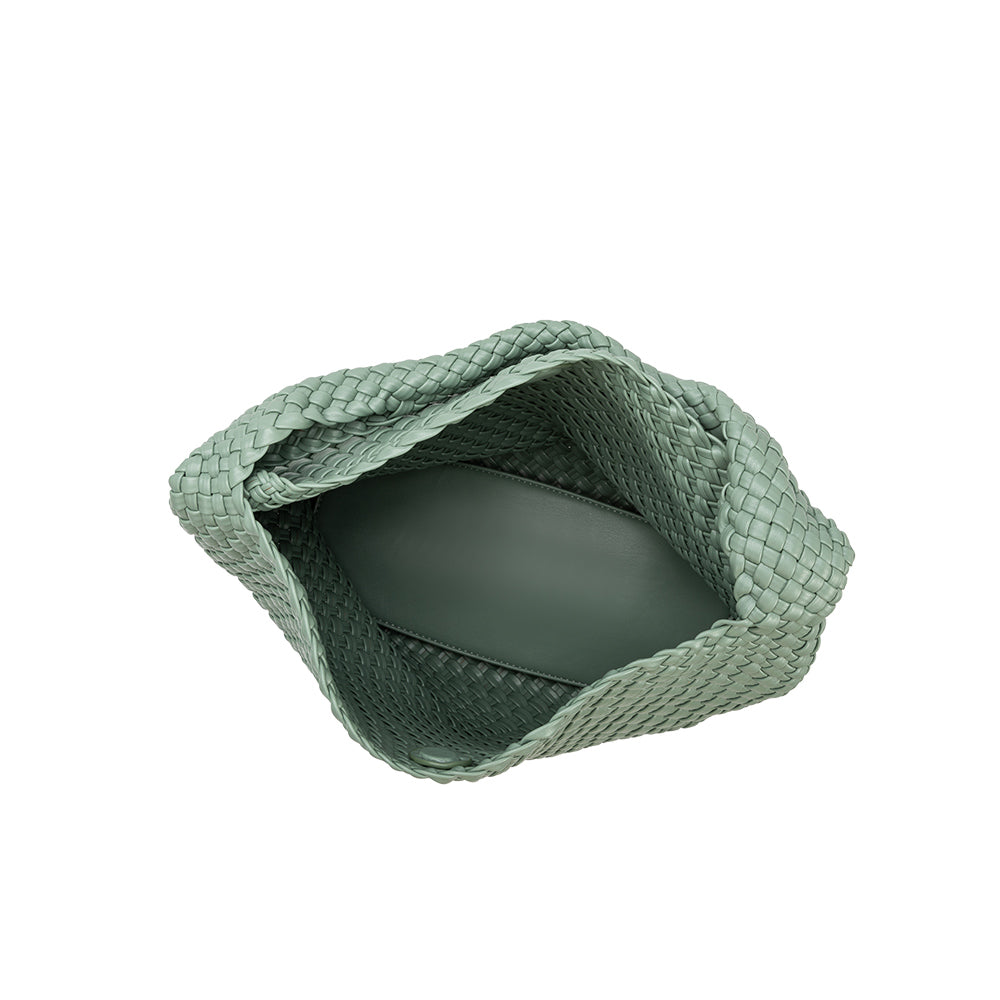 Light Teal Johanna Large Recycled Vegan Leather Shoulder Bag - Melie Bianco