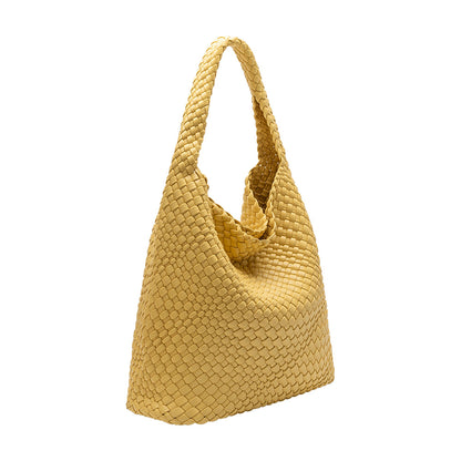 Yellow Johanna Large Recycled Vegan Leather Shoulder Bag - Melie Bianco
