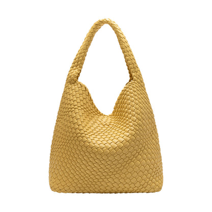 Yellow Johanna Large Recycled Vegan Leather Shoulder Bag - Melie Bianco