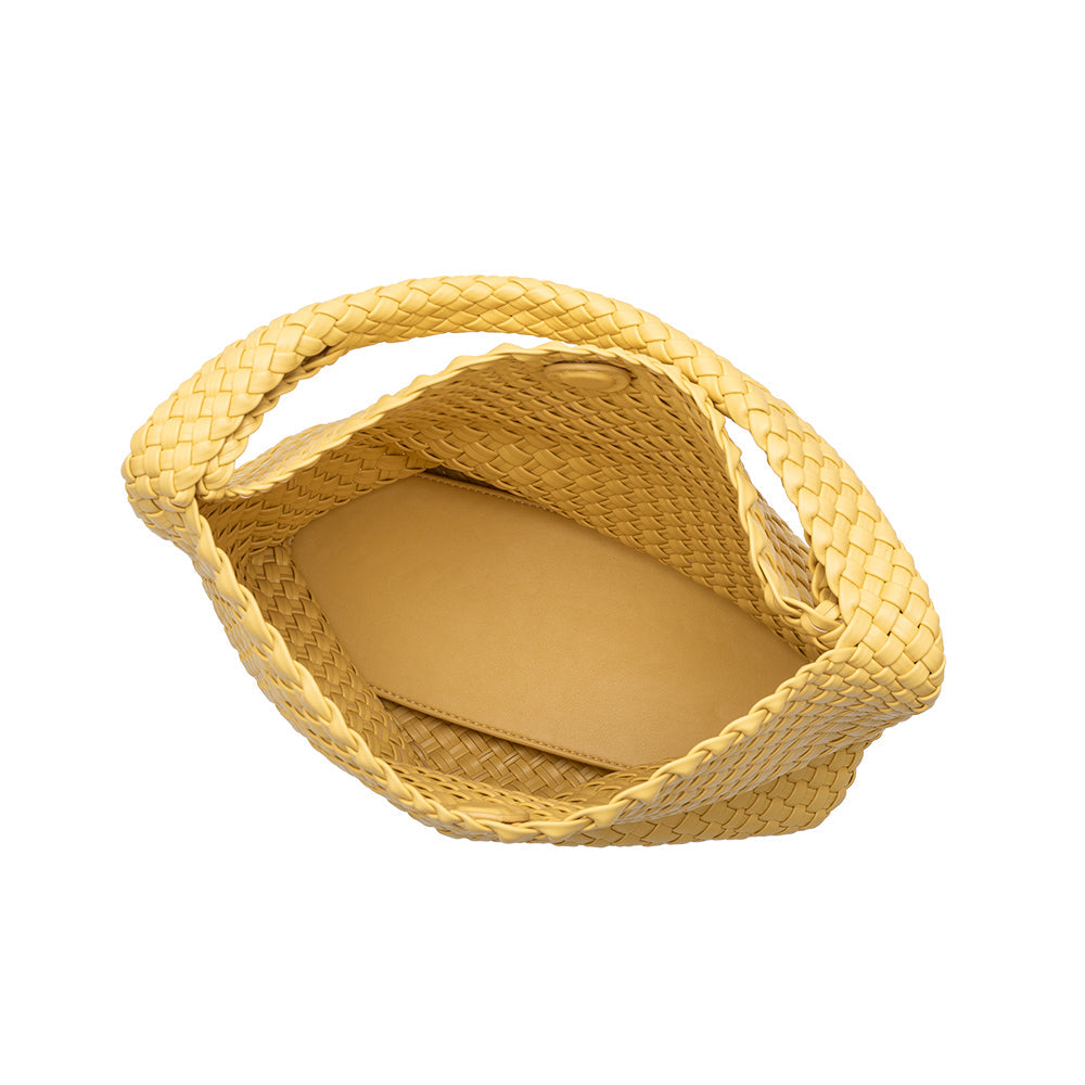 Yellow Johanna Large Recycled Vegan Leather Shoulder Bag - Melie Bianco