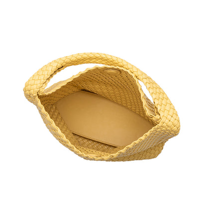 Yellow Johanna Large Recycled Vegan Leather Shoulder Bag - Melie Bianco