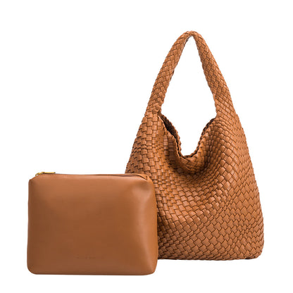 Saddle Johanna Large Recycled Vegan Leather Shoulder Bag |Melie Bianco - Melie Bianco