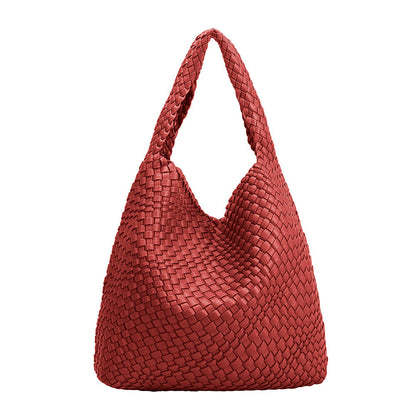 Red Johanna Large Recycled Vegan Leather Shoulder Bag - Melie Bianco